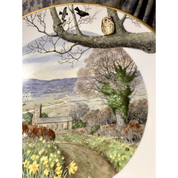 Vintage Ltd Ed Collectors Plate A Country Church in March by Peter Banett - Picture 2 of 6
